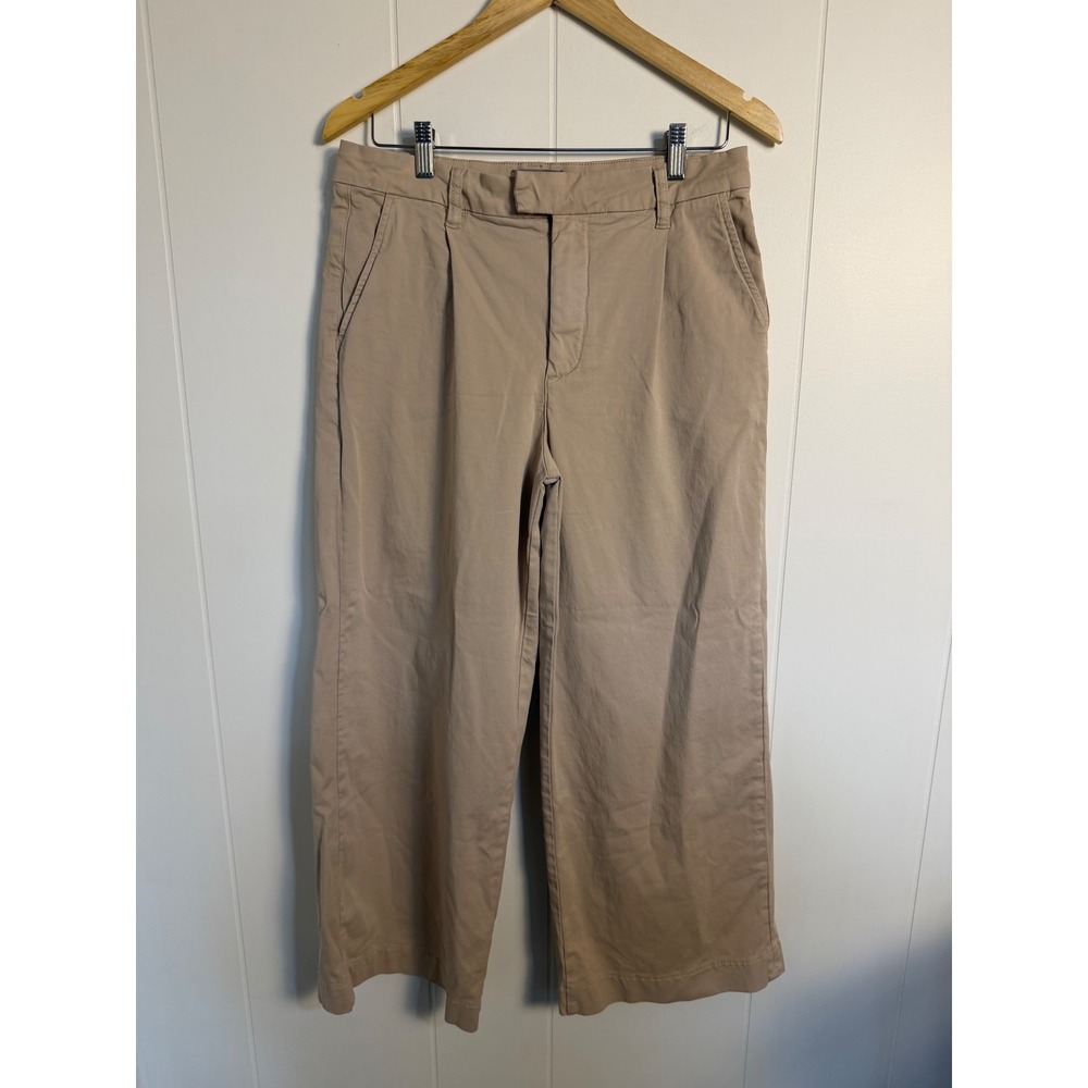 KUT from the Kloth Amara Wide Leg Pants 6 Tan Super High Rise Pleated KB57301